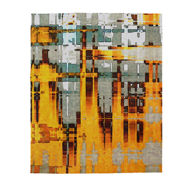 Velveteen Plush Blanket with Ochre Urbanity Artwork