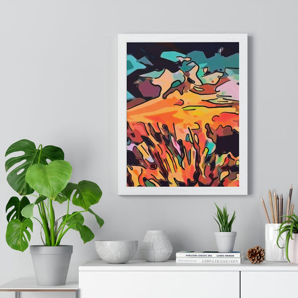 Premium Framed Vertical Poster with Alien World Artwork