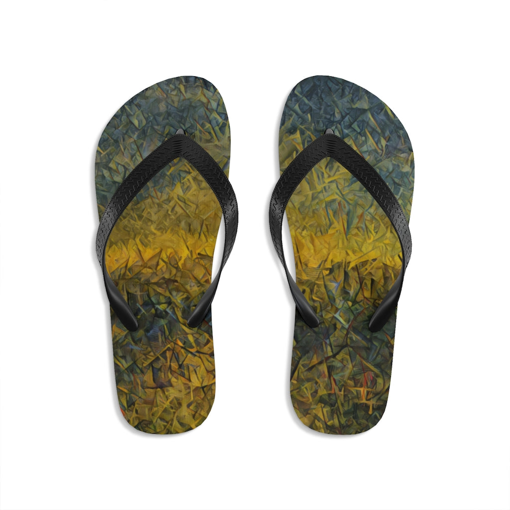 Unisex Flip-Flops with Sunrise Ridge Artwork