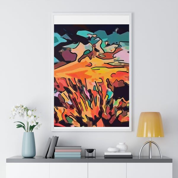 Premium Framed Vertical Poster with Alien World Artwork