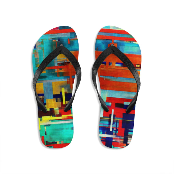 Unisex Flip-Flops with Tornado Artwork