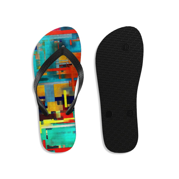 Unisex Flip-Flops with Tornado Artwork