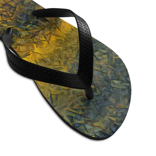 Unisex Flip-Flops with Sunrise Ridge Artwork