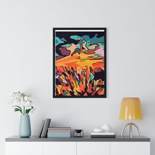 Premium Framed Vertical Poster with Alien World Artwork