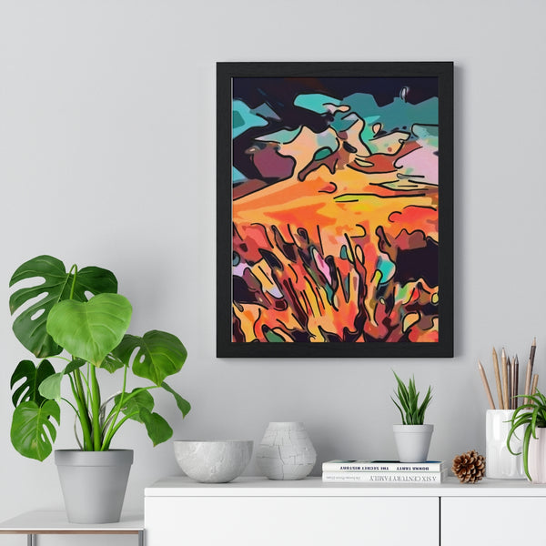 Premium Framed Vertical Poster with Alien World Artwork