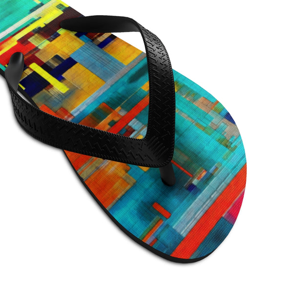 Unisex Flip-Flops with Tornado Artwork