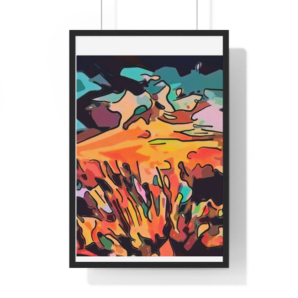 Premium Framed Vertical Poster with Alien World Artwork