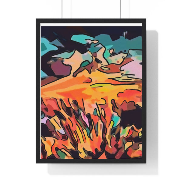 Premium Framed Vertical Poster with Alien World Artwork