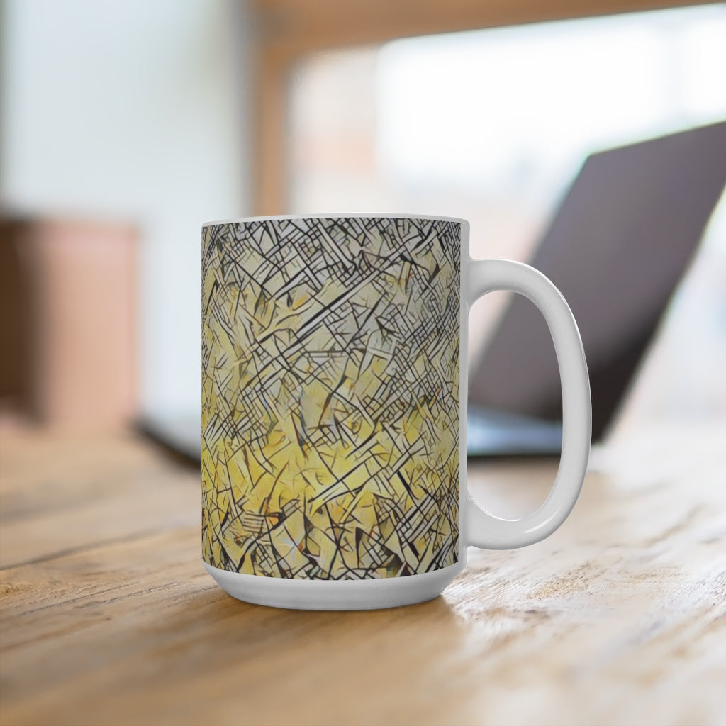 Mug 15oz with Golden Matrix Art