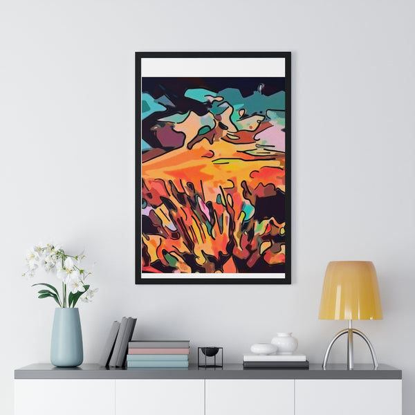 Premium Framed Vertical Poster with Alien World Artwork